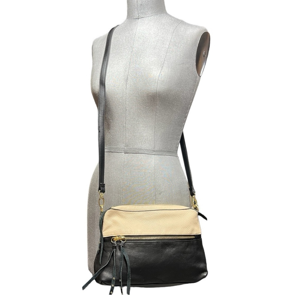 Olivia + Joy Liv Leather Bag Crossbody Cream/Black